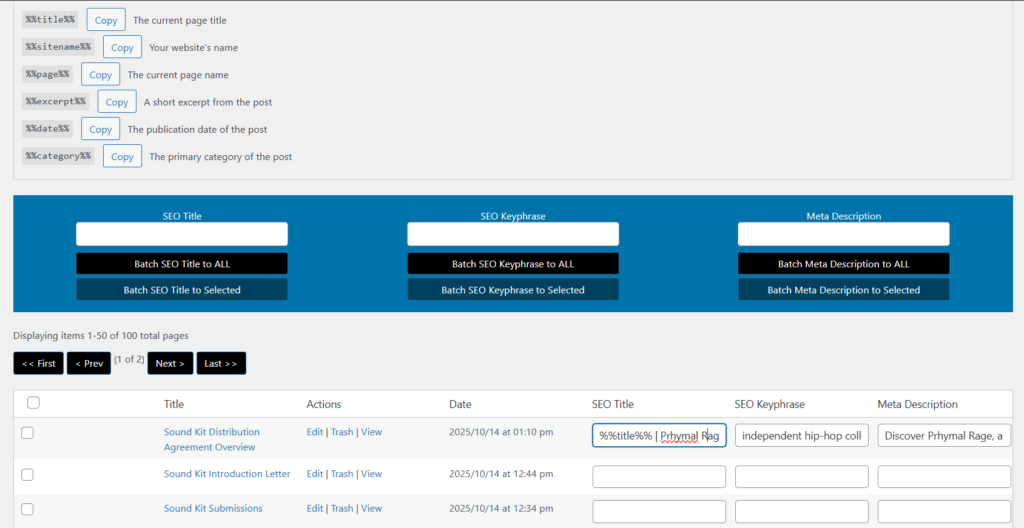 Batch edit SEO fields directly inside WordPress with SEO Batch Edit Hero.